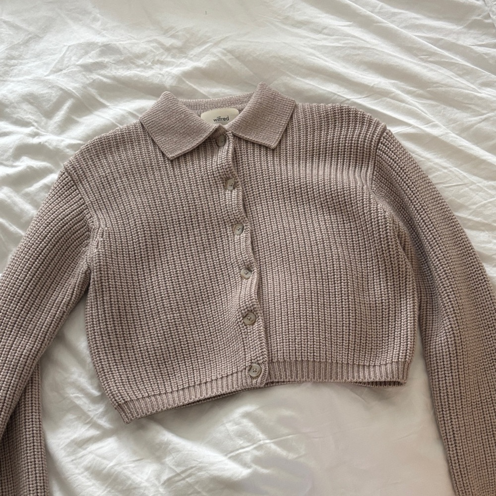 Wilfred Mauve Ribbed Cardigan